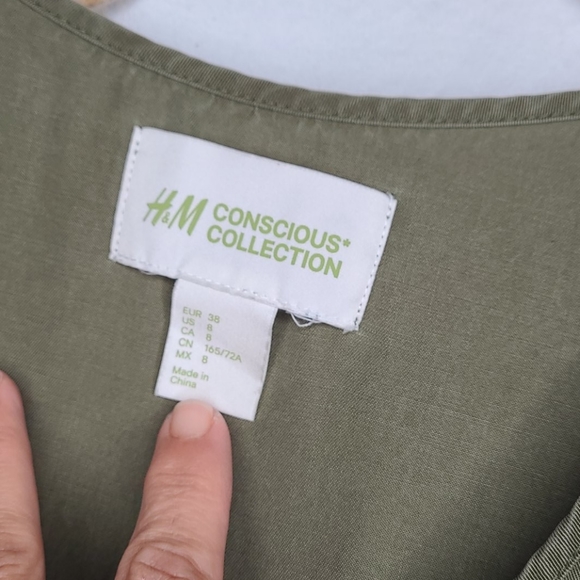H&M Conscious Collection Army Green Belted Jumpsuit - Picture 4 of 6